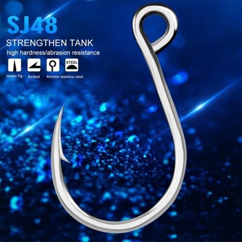 10pcs(1/0# 3/0# 5/0#) - 5pc(7/0# 9/0# 11/0# ) Stainless Steel Saltwater Jig Fishing Hook Jigging Hook Pesca Anzol Fish hook