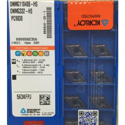 100% original DNMG110404-HS DNMG110408-HS PC9030 50pcs KORLOY Carbide insert Processing: stainless steel