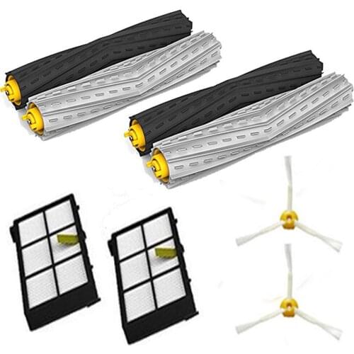High Quality 2 set Tangle-Free Debris Extractor Brush +2 Hepa filter + 2 side brush for iRobot Roomba 800 Series 870 880