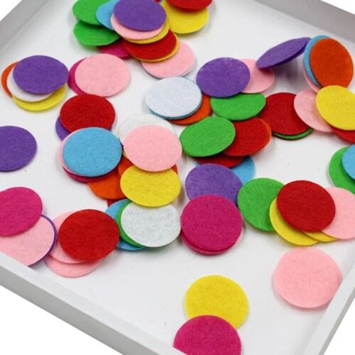 200Pcs 2-5cm Non-Woven Fabric Round Felt Patch Embellishments DIY Craft Arts Children Handmade Puzzle Materials Hair Accessories