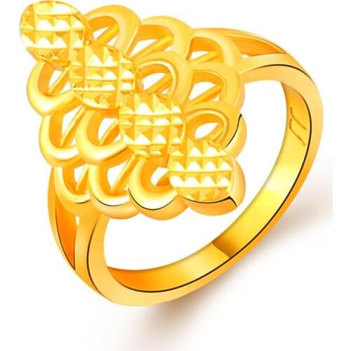 2017 Classic Yellow Gold Color Chinese Knot Shaped Ring Chinese Style Jewelry Custom Accessories Anillo Bague Fine Finger Anel