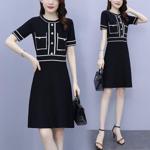 2021 Summer Knitting Midi Dress Slim Women Dress Elegant Vestidos De Festa Fashion Vestidos Verano 2021 Mujer Clothes For Women