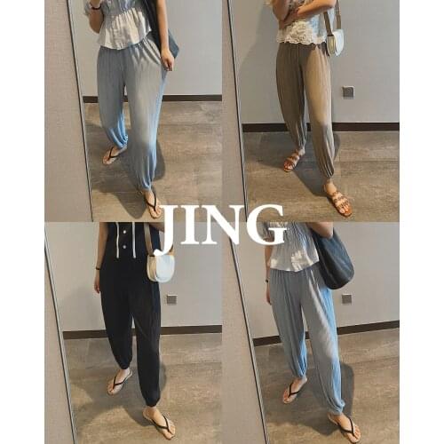 2021 Womens Ice Silk Baggy Cargo Mom Pants Trouser Za Woman Techwear Y2k Korean Style Clothing Capri Sweatpants Vintage joggers