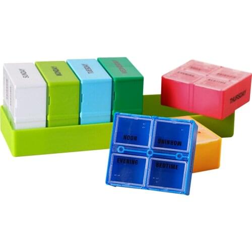 7 Day Pill Medicine Tablet Pill Box Dispenser Organizer Case Multicolored 4 Times A Day Weekly With 28 Compartments Pill Trusted