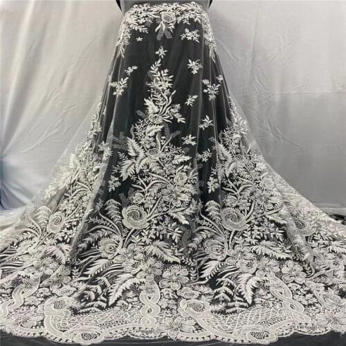 African Lace Fabric Embroidered Nigerian Lace Fabrics Bridal 2020 High Quality French Tulle Lace Fabric For Women JRN54