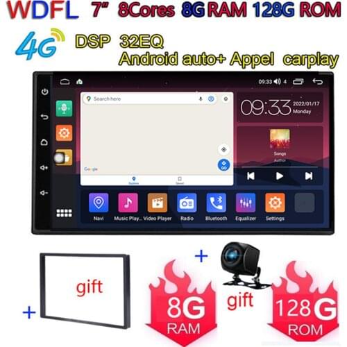 Uis7862 2din 7" android 8Cores 4G RAM 64G ROM DSP carplay Car Multimedia Video MP5 Player Universal Radio GPS Stereo Blutooth