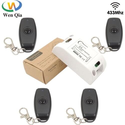 433 MHz Wireless Lighting Remote Control Switch AC 90~220V 10A 1CH RF Relay Receiver and Transmitter Switch for LED/Light/Lamp