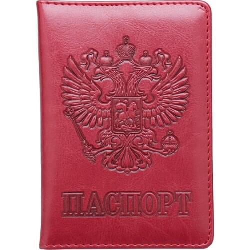 2019 Travel Russian Business Passport Cover Women Men Russia Checkbook Credit Card Holder Case Driver License Tickets Wallet
