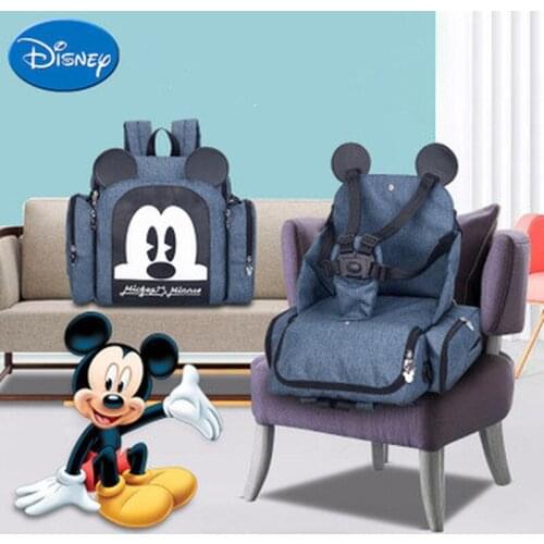 Disney Mickey Minnie Diaper Bag Portable Baby Stool Backpack Cute Mommy Bag Multifunctional Large Capacity Baby Going Backpack
