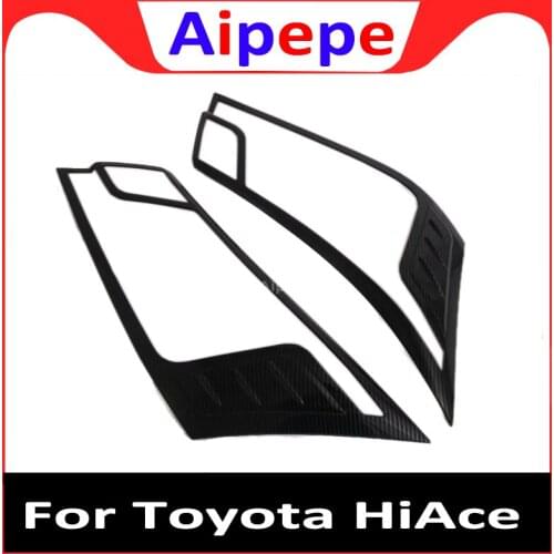 Chrome Headlight Lamp Cover for Toyota Hiace Van Commuter Quantum 2019 2020 Accessories ABS Car Auto Exterior Parts Styling