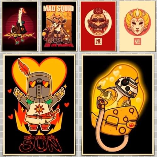 Star Wars Illustration Movie Poster Wall Stickers For Home Room Bar Decor Art