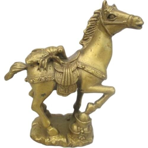 China' copper old manual hammer lucky cicada the statue of a horse