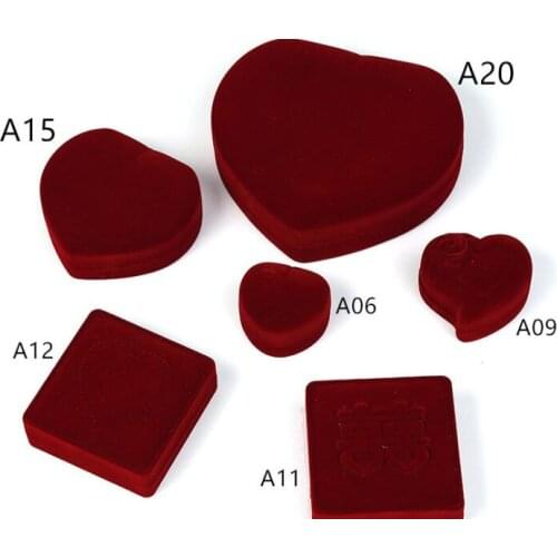 Classic Red Heart Shape Velvet Jewelry Set Box 14.5x15cm/8x9cm 2 Sizes Jewelry Set Storage Box Gift Boxes Wholesale