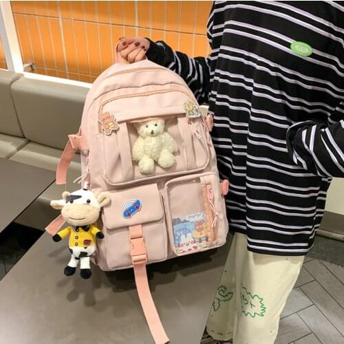 Fashion Women Backpack Large Capacity Cute Waterproof Nylon Female Schoolbag College Lady Laptop Backpacks Kawaii Girl Book Bags