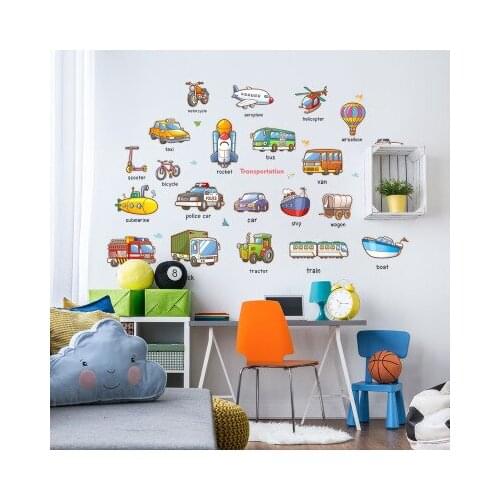 Baby Room Wall Sticker Cartoon Car Kindergarten Early Education Dormitory Room Decor Kids Room Decoration Wallpaper Wall Art