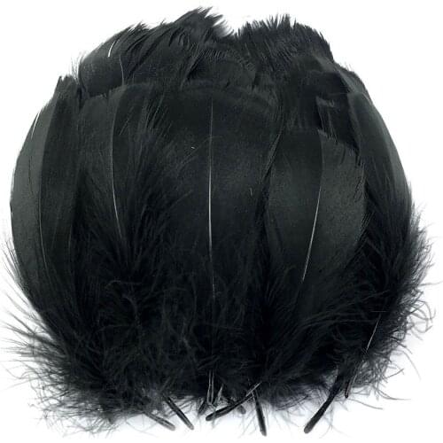 100Pcs/Lot Natural Black Goose Feathers Wedding Party Christmas Decoration DIY Craft Colored Feathers Plume Accessories 13-18cm