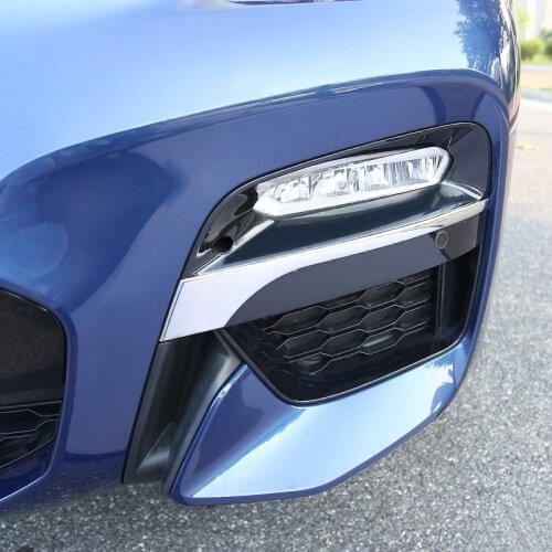 Stainless Steel 2pcs Car Styling Front Fog Lamp Trim Strips For BMW X3 G01 G08 25i 28i 30i 2018 Auto Exterior Modified Decals