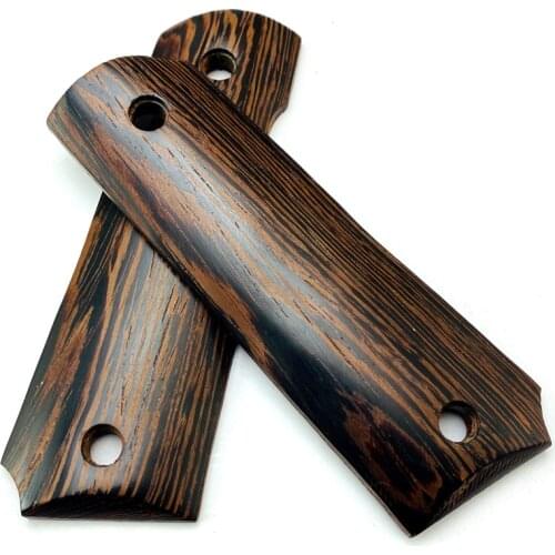 2020new 1 Pair Natural Rosewood Non-slip Handle Patches Wenge Wooden Textured blank scales slabs For 1911 Grips Models