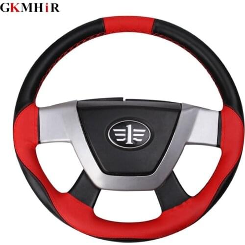 Fiber Leather Steering Wheel Covers Braid on The Steering Wheel for Car With Needle Thread Interior Accessories 42 45 47 50cm