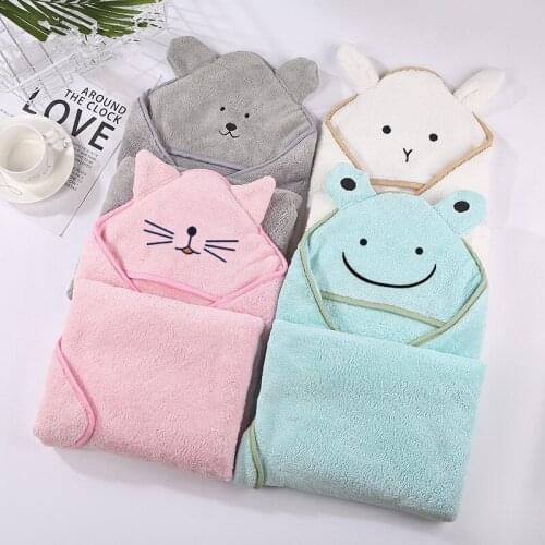 Newborn Baby Hooded Towels Kids Bathrobe Super Soft Bath Towel Blanket Warm Sleeping Wrap for Boys Girls Microfiber Baby Towels