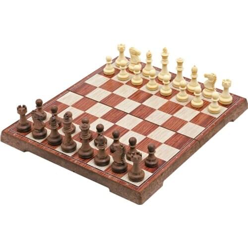 Portable Travel Games Chess & Checkers & Backgammon Set Without Magnetic Board Size 9x8" Kids Gift Wooden