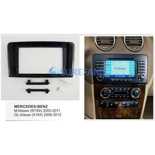 9 inch Car Fascia Radio Panel for MERCEDES BENZ M klasse (W164) 2005-2011; GL Klasse (X164) 2006-2012 Dash Kit Install Facia