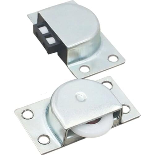 Sliding Door Wheel Metal Rollers Cabinet Nylon Pulley Hanging Wheel Wardrobe automatic catch closet cabinet furniture hardware