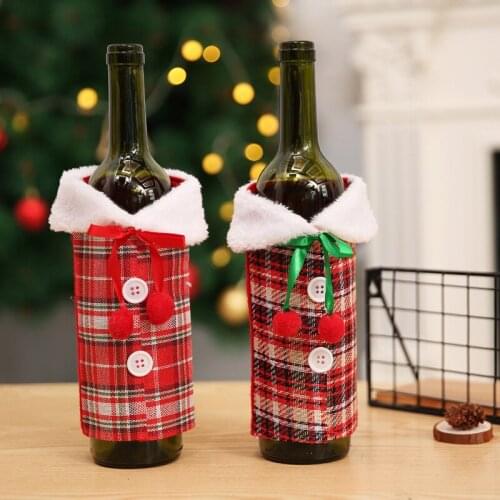 Christmas Wine Bottle Cover Santa Claus Snowman Stocking Gift Holders Christmas Decorations for Home New Year Party Decor