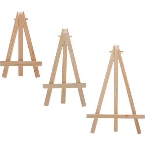 12x20cm Natural Wood Mini Easel Frame Tripod Display Meeting Wedding Table Number Name Card Stand Display Holder Painting Craft