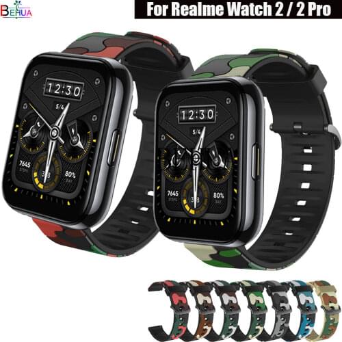 20mm 22mm Sport Silicone WatchBand For Realme Watch 2 2 Pro Strap Bracelet For Realme Watch S / pro Accessories wristband belt