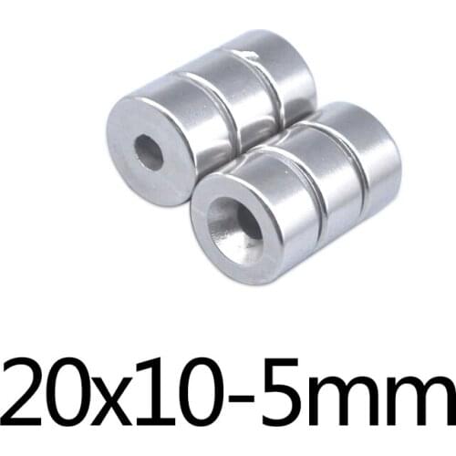 5/10/15PCS 20x10-5mm NdFeB Strong Cylinder Rare Earth Countersunk Magnet Round Neodymium Magnetic Magnets N35 20*10-5mm