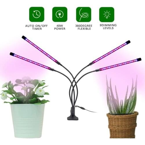 LED Grow Light Full Spectrum Plant Grow Lights USB Phyto Lamp With Auto ON/Off 3/9/12H Timer Dimmable For Indoor Plant Seedings