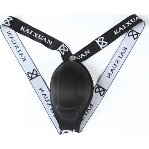 Sexy Thong Men Jockstrap Padded Penis Pouch Underwear G String Front Pad Enhance Push Up Cup Underpants Hombre Erotic Panties