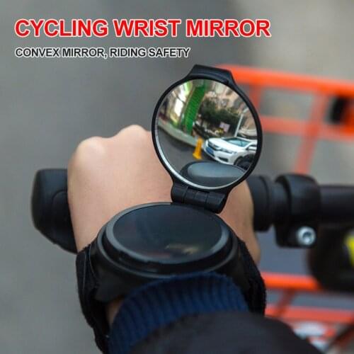 Rear view wrist road bike mirror Safety rotating handlebar bicycle mirror accessories Wrist band Strap reflex cycling mirror