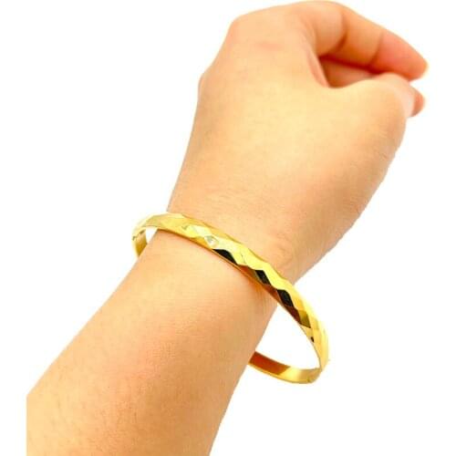 1pc/lot New Dubai Gold Color Ethiopian Bangles For Women Indian Bracelets & Bangles African Girl Bridal Wedding Gift