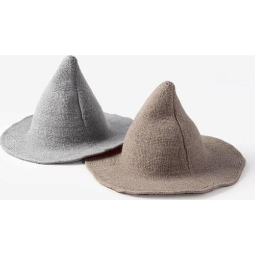 1pcs Halloween Festival Party Cosplay Witch Hat Men Wome Wool Knit Hat Fashionable Halloween Warm Hat for Girlfriend Gifts