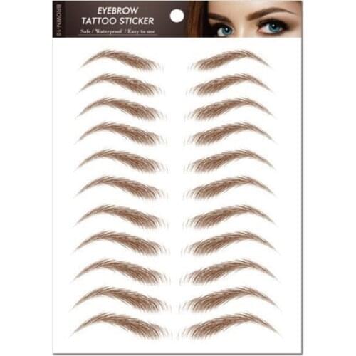 Q1FB 10 Sheets 6D Ecological Eyebrow Sticker Waterproof Eyebrow Tattoo Transfers Stickers Eyebrow Grooming Shaping Makeup