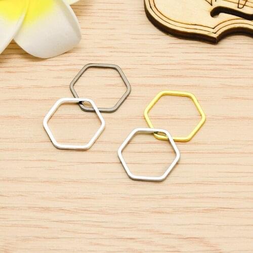 20pcs ZHU RU 16mm hexagon Six-pointed star screw honeycomb shape charm Hollow pendant charms DIY Handmade Supplies for jewelry