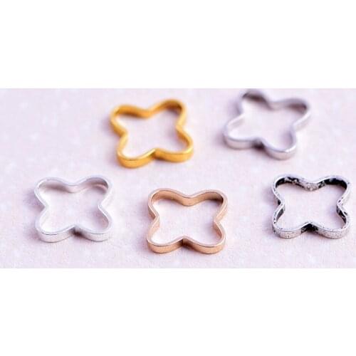20pcs ZHU RU 6mm High Quality Four plum-shaped copper tube rings DIY costume jewelry Findings Hair Ornaments Accessories