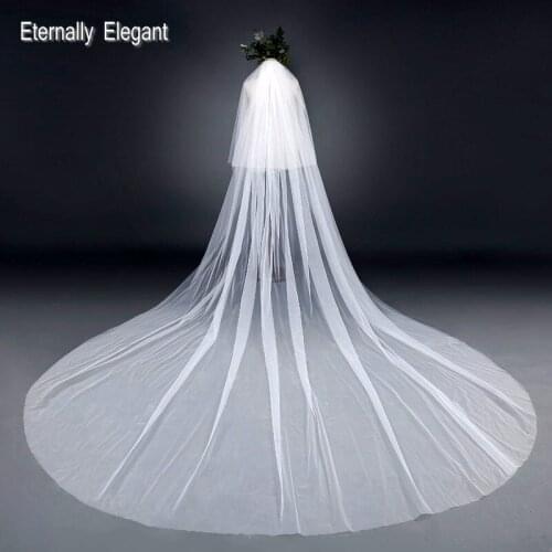 2016 Elegant White/Ivory Mantilla velos de novia Wedding Veil Bridal Veil Long With Comb Wedding Accessories MD3002