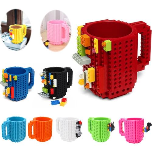 350ML Creative Mug Cup for Milk Coffee Water Build-On Brick Type Mug Cups Water Holder for Building Blocks Design Gift