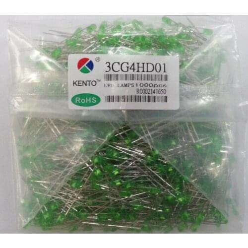 3CG4HD01 LED light emitting diode 3mm borderless green light long foot 3mm borderless fog green green 3mm borderless yellow gree