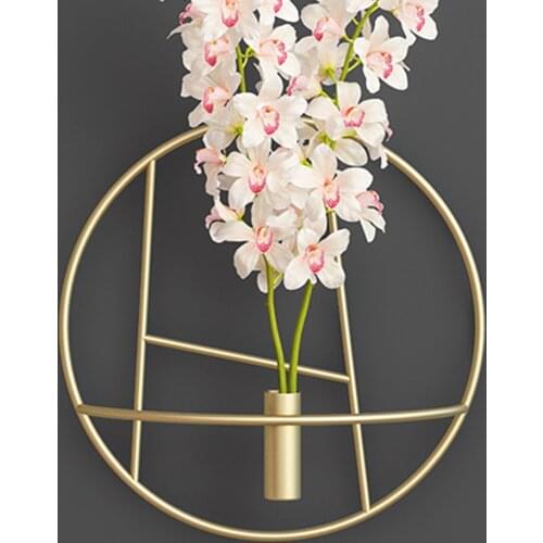 3D Golden Circle Modern Candle Holder Home Decor Metal Wall Hanging Candlestick Embellishment DIY Crafts Decorations