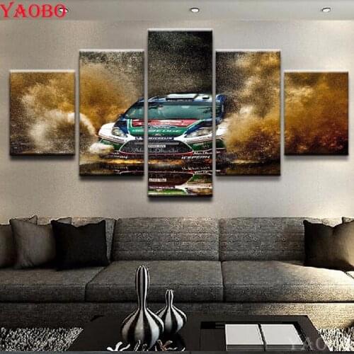 5d Full Square/Round Drill DIY Diamond Painting 5 Pieces Sports Racing Car Landscape Embroidery Cross Stitch Mosaic Pictures