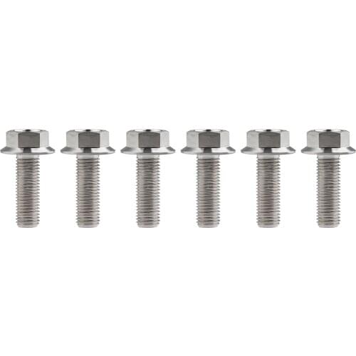 6 Pcs Silver M10 X 30-100mm Titanium Bolts DIN6921 Hexagon Flange Head Screws for Motorcycle Modification Disc Brake Parts