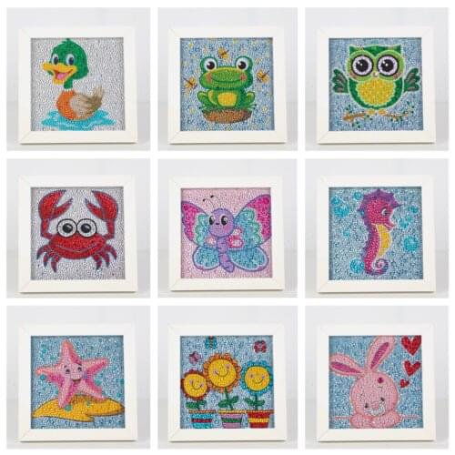 5D DIY Diamond Painting for Children Cartoon Animal Owl and Rabbit Rhinestone Diamond Embroidery Home Decor Children Gift Crafts