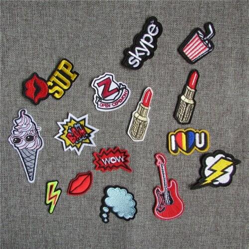 1pcs sell Multiple style Select Hot melt adhesive Applique Embroidery Patches Stripes DIY Clothing Accessories Patch C413-C431