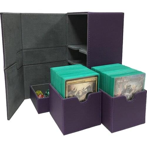Large Size Mtg Pokemon Yugioh Deck Box Card Case Binder Board Game Holder: Purple Color 200