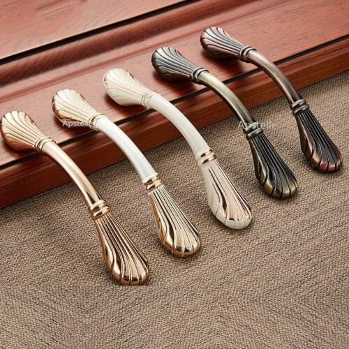 Zinc Alloy Drawer Kitchen Pull Cupboard Cabinet Knob Furniture Dresser Hardwares Ivory White Gold Golden Solid Threaded