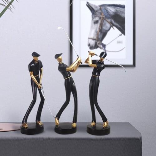 Modern Golf Figure Ornaments Arts And Crafts Miniature Figurines Resin Fairy Garden Decoration Living Room Home Accessories